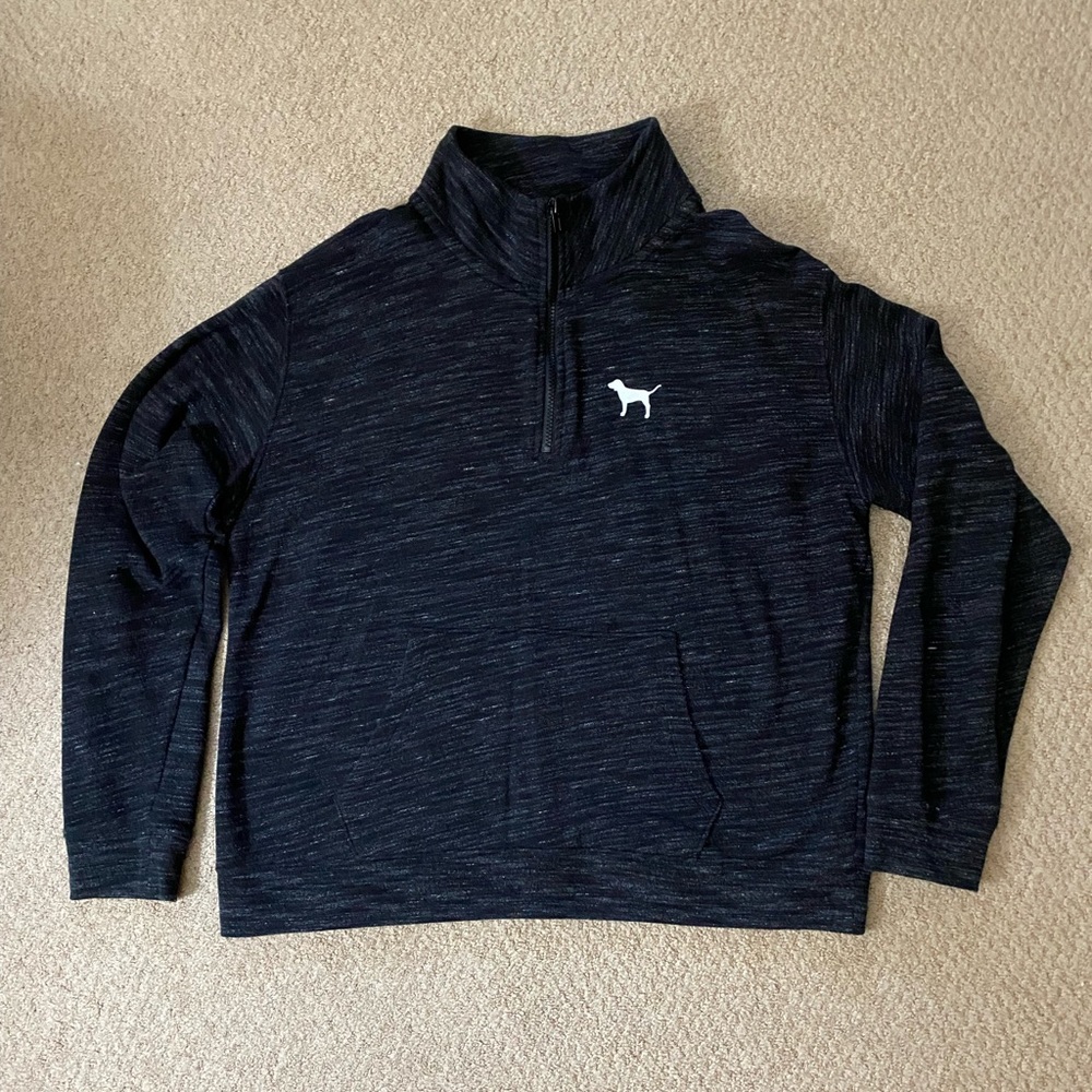 Women's PINK Large, Quarter Zip, Dark Gray Sweater